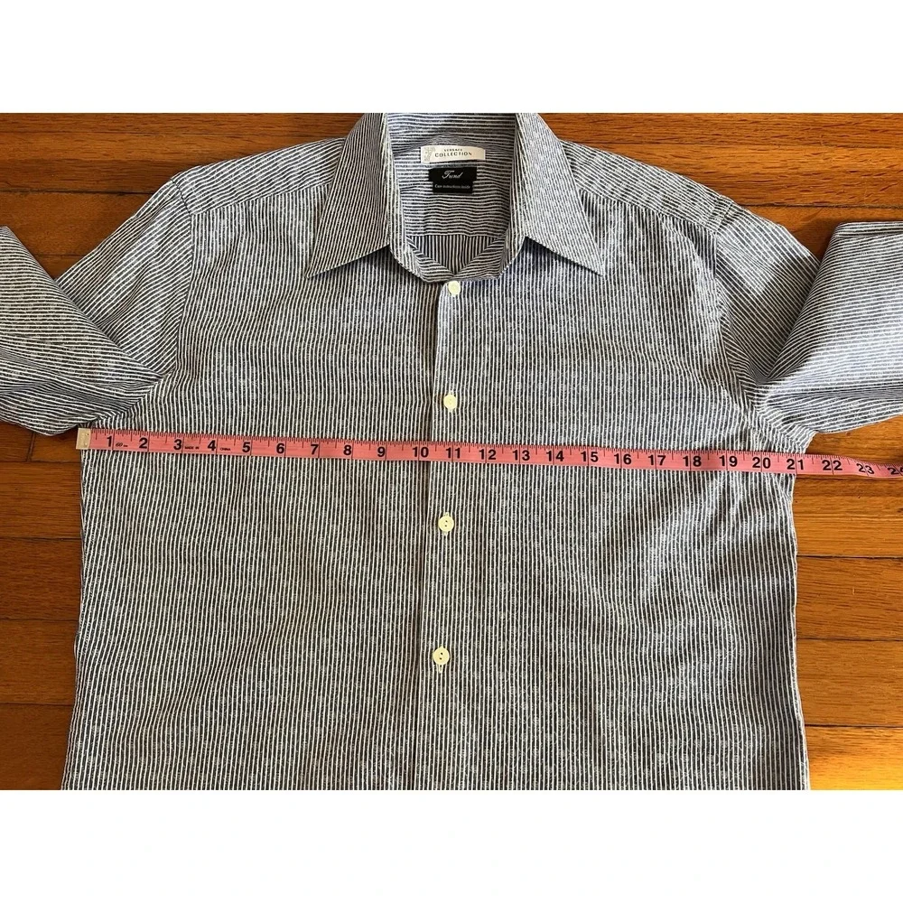 Versace Collection Men Trend Fit Button Up Dress Shirt Striped 15.5/39 - Picture 4 of 7